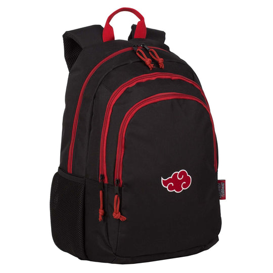 Sac à dos Naruto Cloud 42cm de face avec design nuage rouge sur fond noir, marque TOYBAGS
