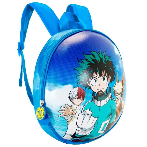 Vue avant du sac à dos My Hero Academia Eggy 28cm avec logo KARACTERMANIA