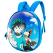 Image du sac à dos My Hero Academia Eggy 28cm porté sur l'épaule d’un fan