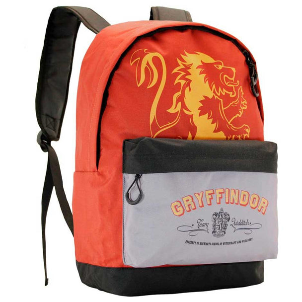 Vue avant du sac à dos Harry Potter Gryffindor 41 cm avec logo emblématique rouge et or