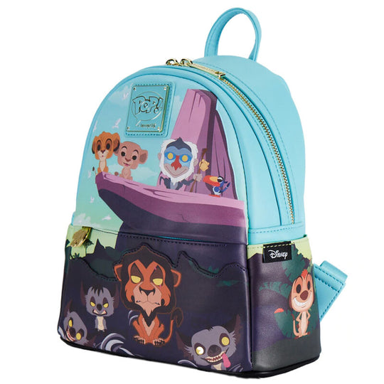 Détail du motif rock du Roi Lion sur le sac à dos Loungefly de 26 cm