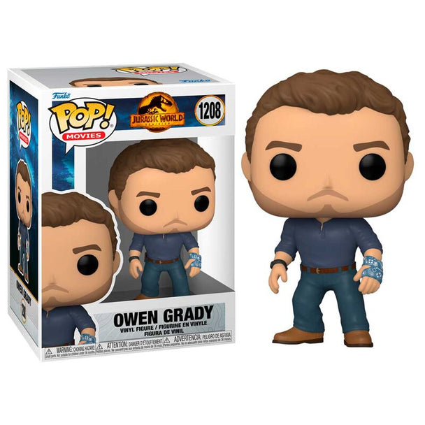 Figurine Funko POP Owen Grady de Jurassic World en vinyle de 9 cm dans sa boîte vitrine