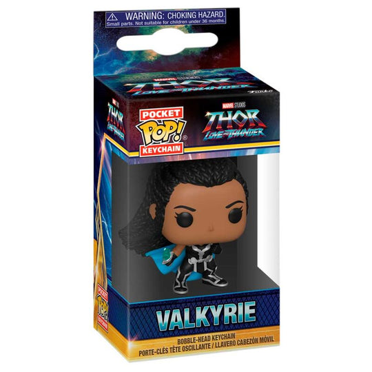Vue latérale du porte-clés Pocket POP Marvel Valkyrie montrant la finition et le design précis