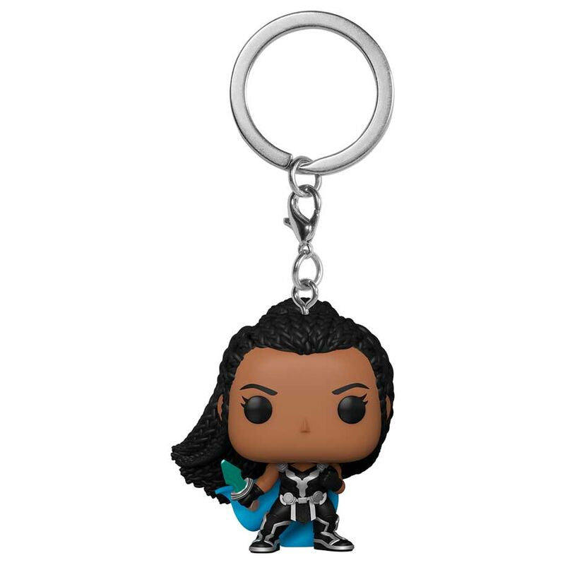 Porte-clés FUNKO Marvel Valkyrie Love and Thunder posé sur fond blanc avec éclairage naturel