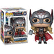 Figurine Funko POP Thor Mighty Thor de 9 cm avec marteau, vue de face dans sa boîte vitrine