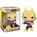 Figurine POP FUNKO All Might de My Hero Academia en vinyle, hauteur 25cm, présentée dans sa boîte vitrine transparente.