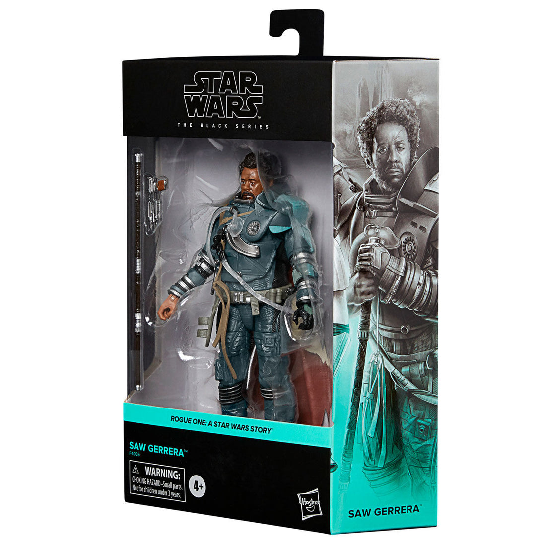 Figurine Saw Gerrera de profil montrant l'articulation des bras et jambes