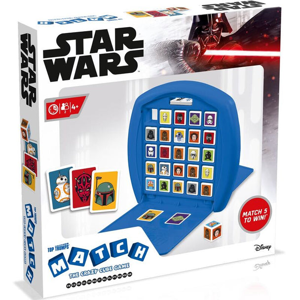 Boîte du jeu Star Wars Top Trumps Match avec illustrations des personnages emblématiques de la saga.