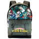 Détail de la poche frontale et des bretelles rembourrées ajustables du sac My Hero Academia