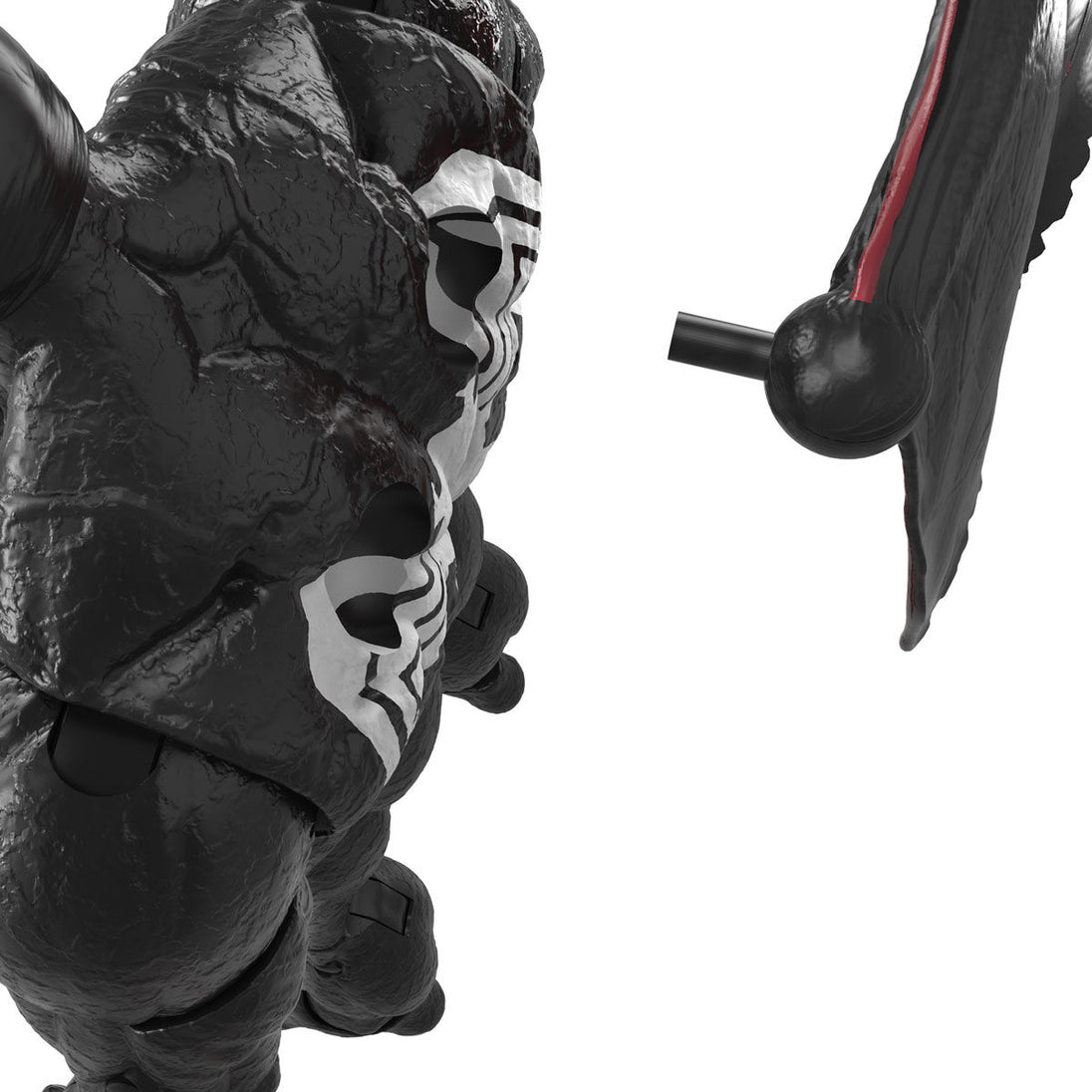 Figurines Marvel Legends King in Black Knull et Venom exposées sur étagère