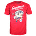 Vue rapprochée de la texture flocked unique de la figurine POP Superman FUNKO