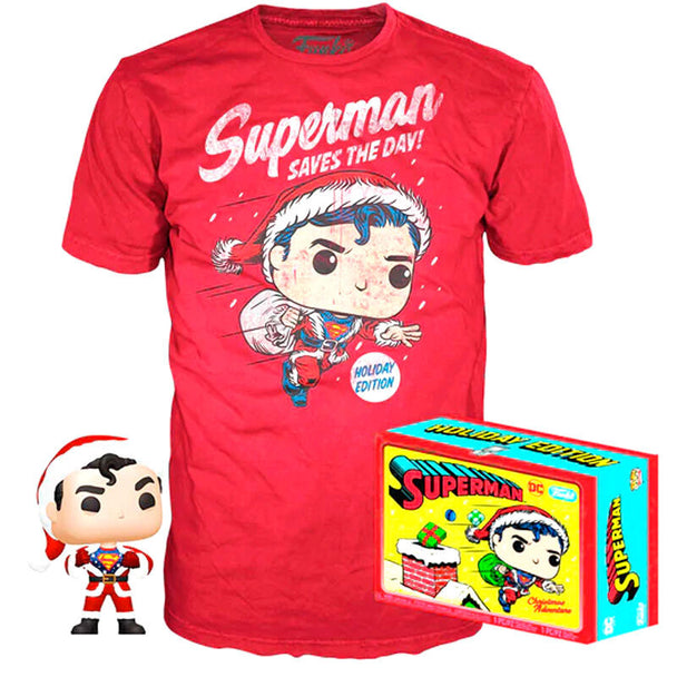 Figurine POP Superman exclusive FUNKO avec finition flocked effet velours, vue de face