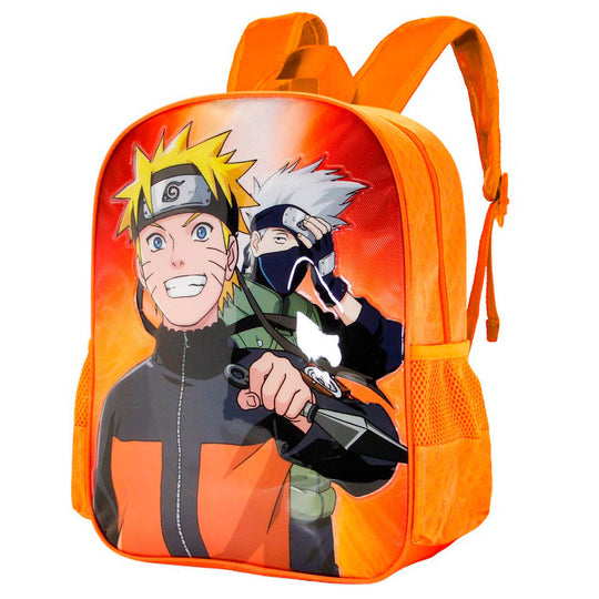 Vue d'ensemble du compartiment principal spacieux et fermeture éclair du sac Naruto