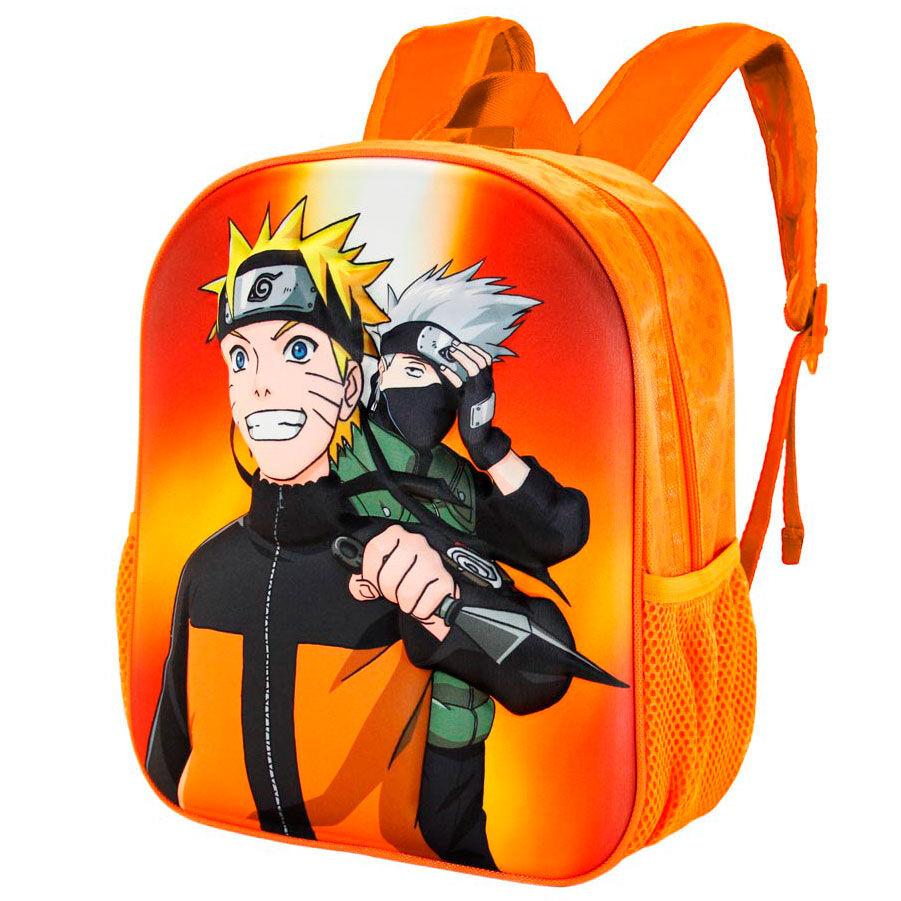 Vue arrière du sac à dos Naruto 3D avec bretelles rembourrées pour enfants