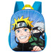 Détail du compartiment principal zippé du sac à dos Naruto avec doublure intérieure