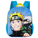 Détail du compartiment principal zippé du sac à dos Naruto avec doublure intérieure