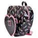 Détail du motif cœur tatouage sur le sac à dos Loungefly Valfre Lucy en gros plan