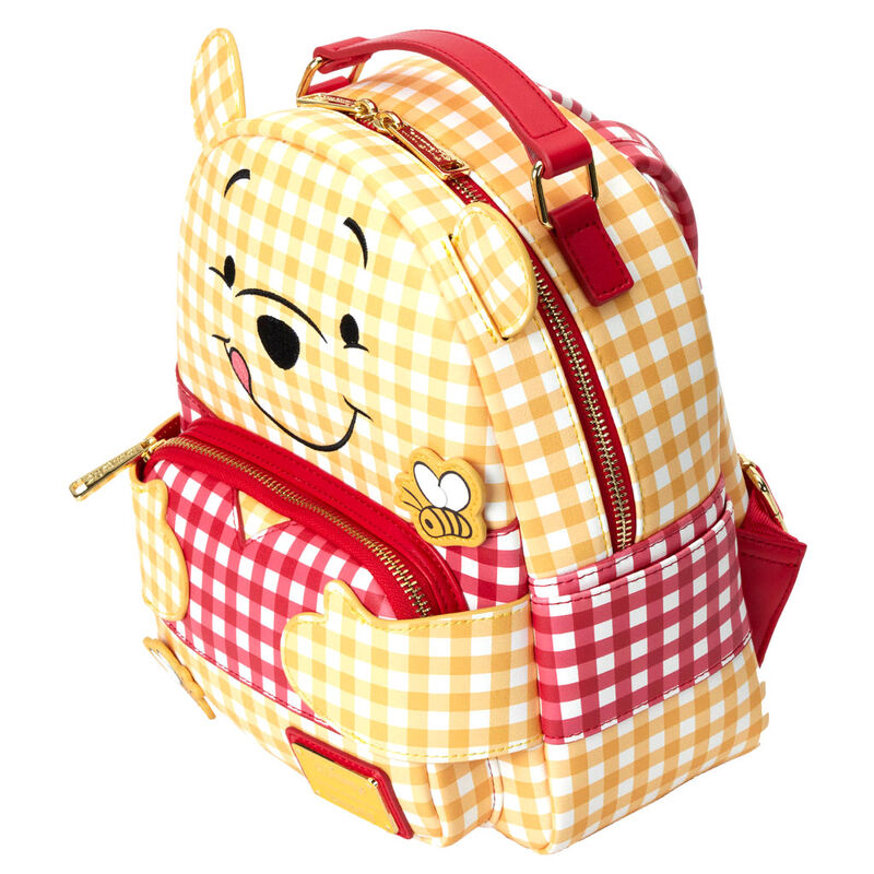 Vue latérale montrant les bretelles ajustables en cuir vegan du sac Loungefly