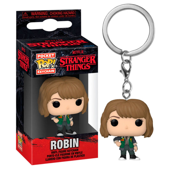 Porte-clés Pocket POP Robin de Stranger Things vue de face avec détails colorés et design soigné