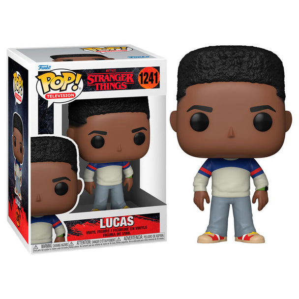 Figurine Funko POP Lucas de Stranger Things en vinyle 9cm dans sa boîte vitrine transparente