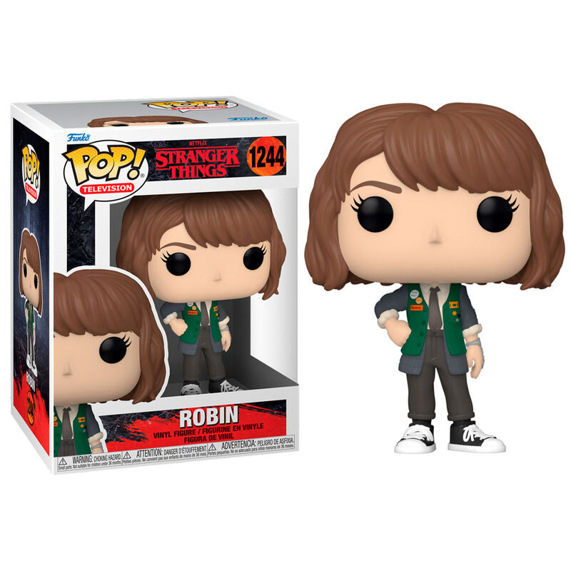 Figurine Funko POP Robin de Stranger Things en vinyle de 9 cm dans sa boîte vitrine officielle FUNKO