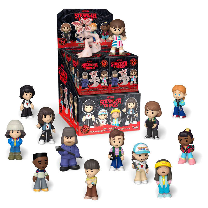 Boîte Funko Mystery Minis Stranger Things avec figurines miniatures à collectionner, design coloré et attractif