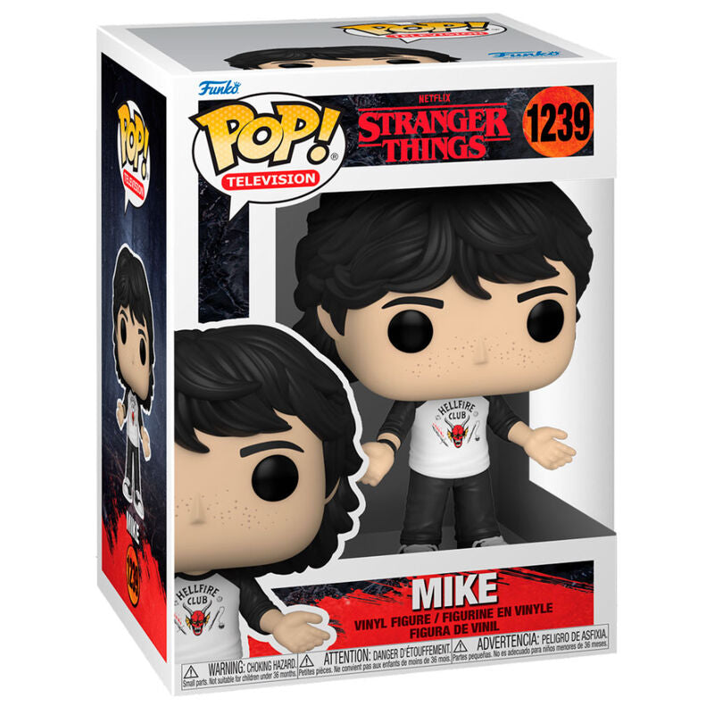 Boîte vitrine transparente contenant la figurine Funko POP Mike de 9 cm pour collectionneurs