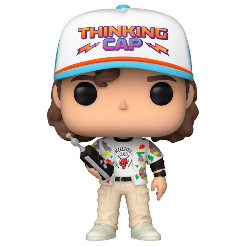 Figurine Funko POP Dustin Stranger Things de profil, montrant les détails du personnage et la qualité du vinyle