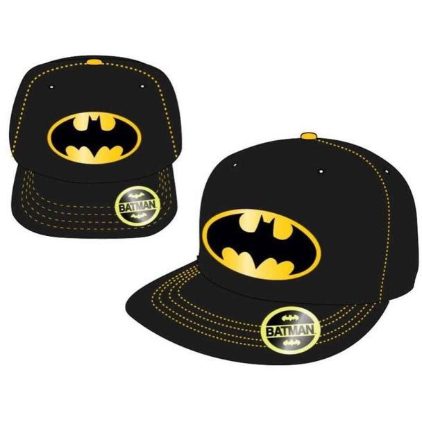 Détail de la casquette Batman junior montrant la taille ajustable 56-58 cm et la qualité du tissu