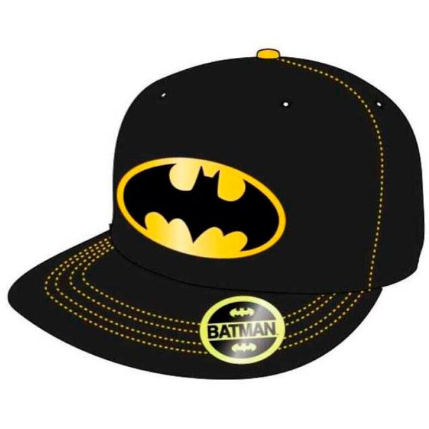 Casquette junior Batman DC Comics vue de face avec logo emblématique sur fond noir