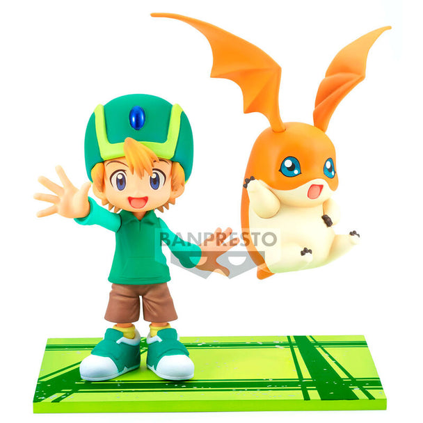 Figurine Takeru & Patamon de 15cm en PVC vue de face avec détails colorés
