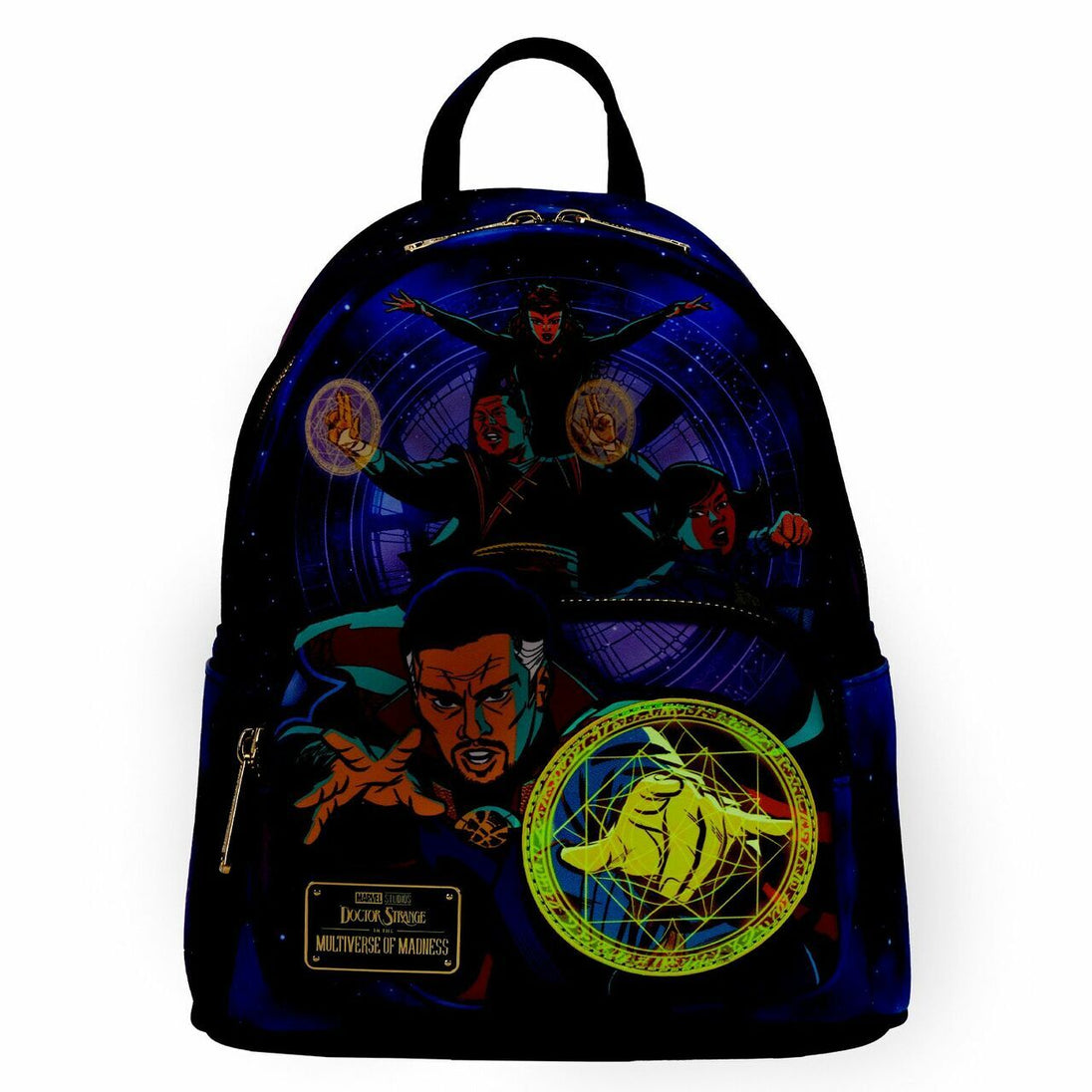 Intérieur spacieux du sac à dos Doctor Strange Marvel, idéal pour ranger vos affaires quotidiennes