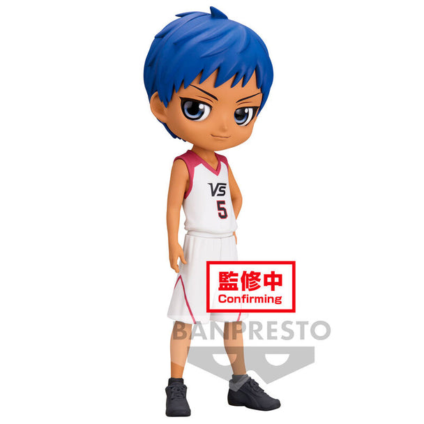 Figurine Daiki Aomine Q Posket 14cm de Kuroko's Basketball en PVC, vue de face avec détails précis du visage et du maillot