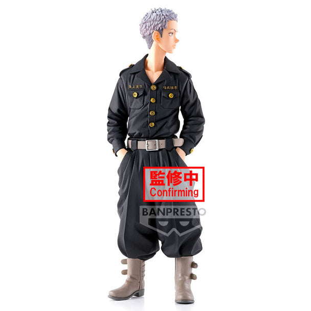 Détail du visage de la figurine Takashi Mitsuya Tokyo Revengers BANPRESTO