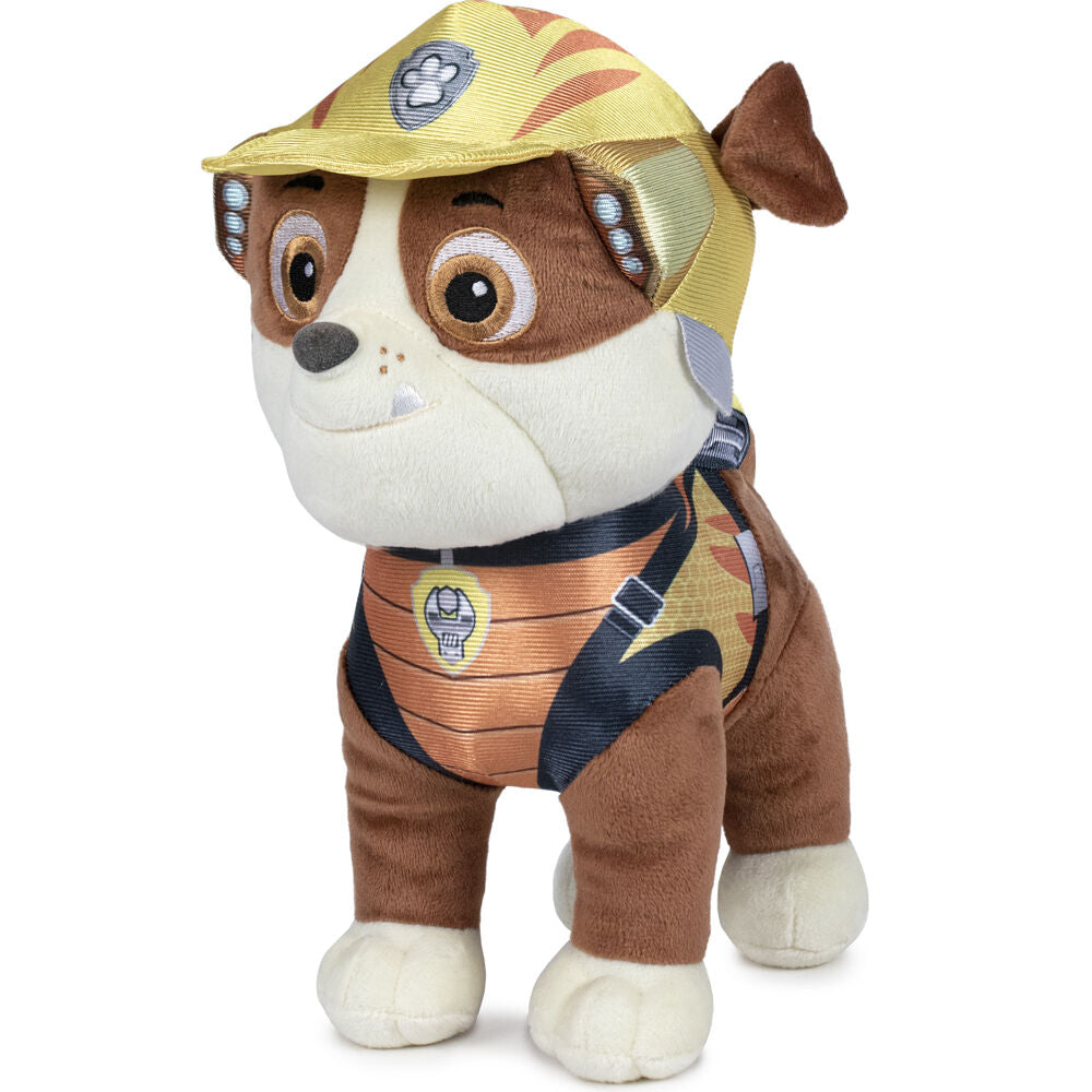 Peluche officielle Rubble Dino Rescue Paw Patrol de 27cm, douce et colorée pour enfants
