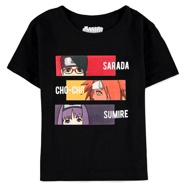 T-shirt enfant Boruto Next Generation en coton blanc avec logo coloré, présenté sur fond neutre