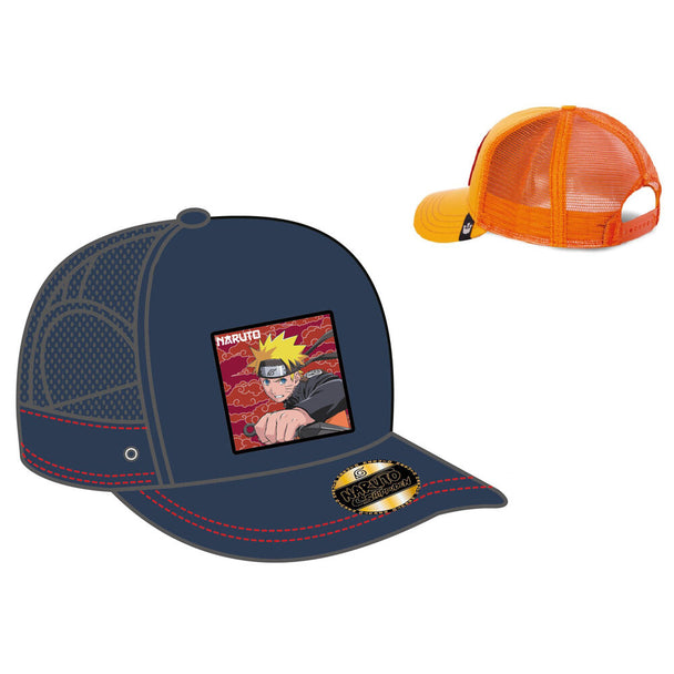 Casquette Naruto junior PIERROT vue de face avec logo distinctif orange et noir
