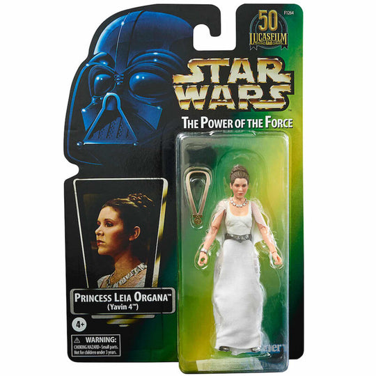 Figurine articulée Princesse Leia Organa Star Wars de 15 cm vue de face avec accessoires