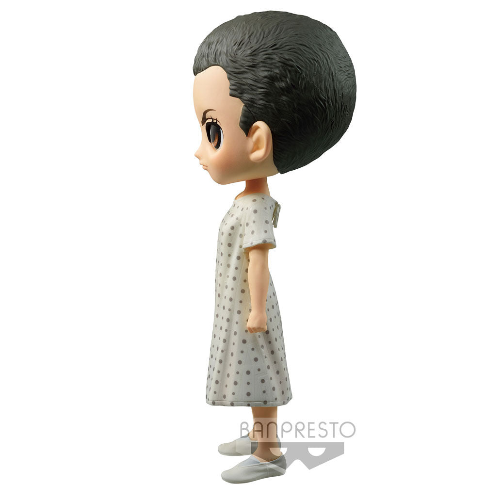 Photo rapprochée du visage expressif de la figurine Eleven Vol.4 Q Posket avec finition haut de gamme
