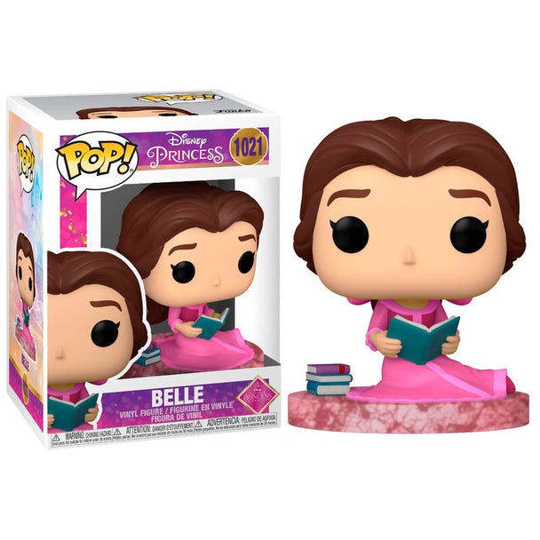 Figurine Funko POP Ultimate Princess Belle de 9 cm vue de face dans sa boîte cadeau Disney