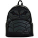 Vue de face du sac à dos Loungefly DC Comics Batman cosplay avec logo distinctif