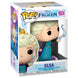 Vue rapprochée de la figurine Funko POP Elsa avec détails de la robe et du visage