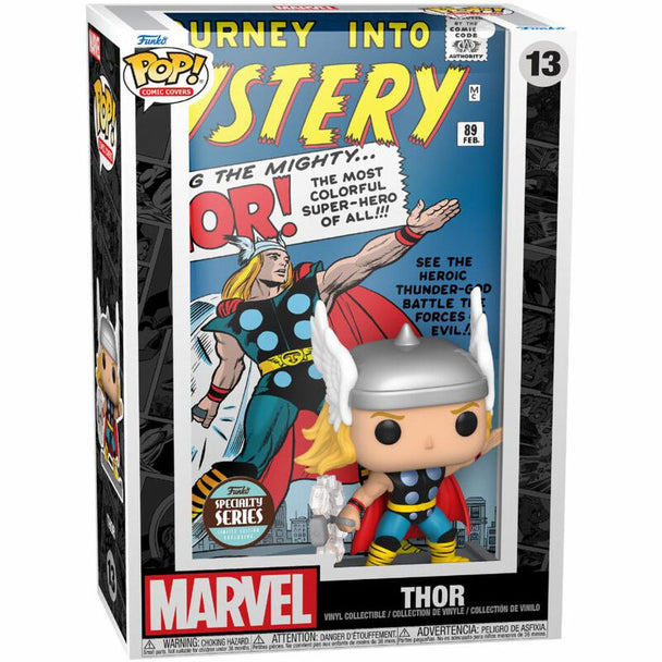 Vue latérale de la figurine POP Thor Marvel Classic montrant les détails du costume et du casque ailé