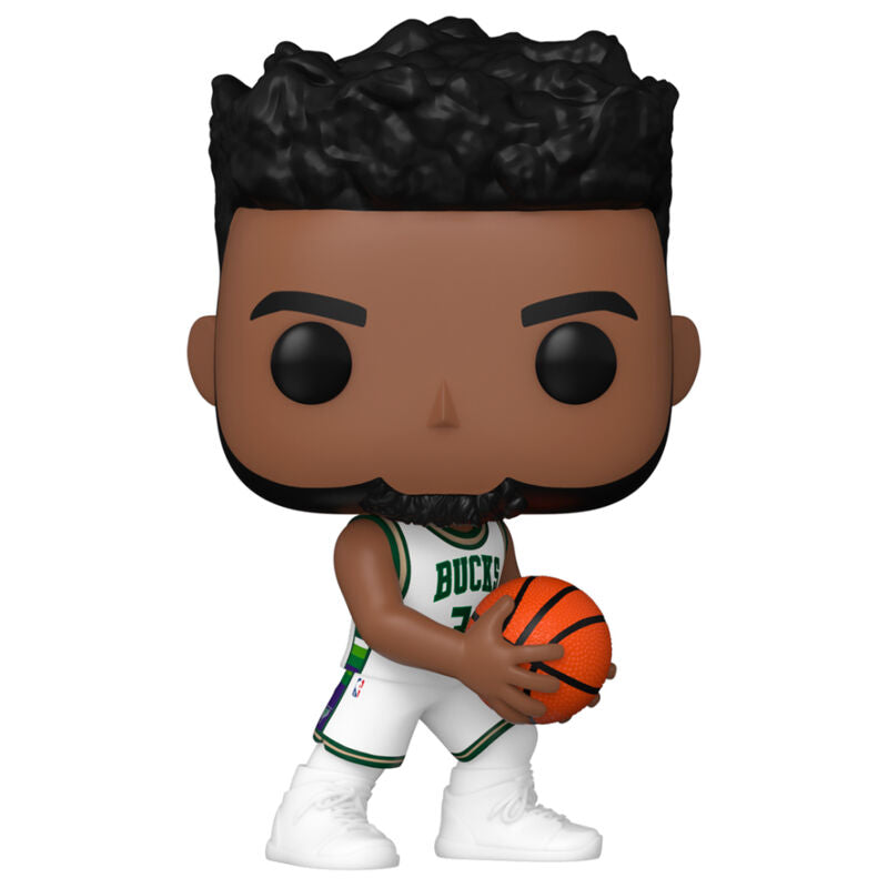 Figurine Funko POP Giannis Antetokounmpo vue de côté montrant les détails du vinyle