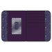 Portefeuille Loungefly Yzma Kitty ouvert montrant les compartiments pour cartes et billets