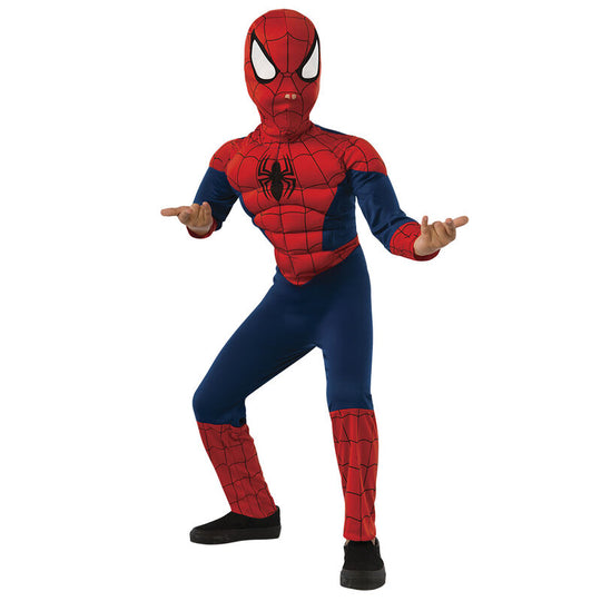 Costume enfant Spiderman Ultimate Premium taille 147cm avec combinaison, bottines et masque de la marque RUBIES