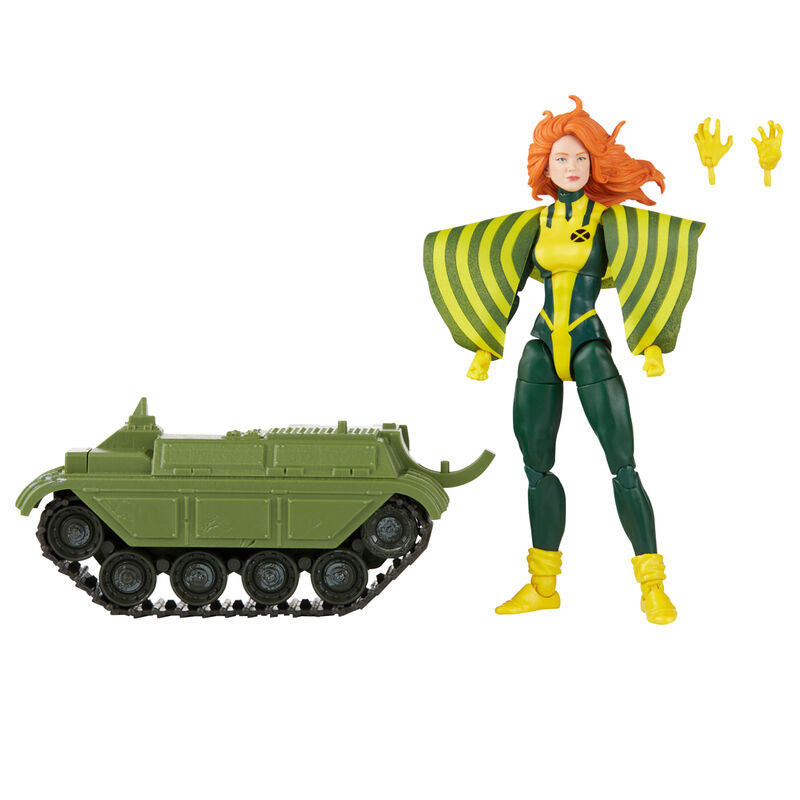 Vue rapprochée de la figurine articulée Siryn Marvel Legends montrant les détails du visage