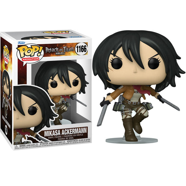 Figurine Funko POP Mikasa Ackermann de 9 cm en vinyle avec détails précis du personnage d'Attack On Titan