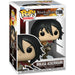 Vue rapprochée de la figurine Funko POP Mikasa Ackermann montrant les couleurs et finitions soignées