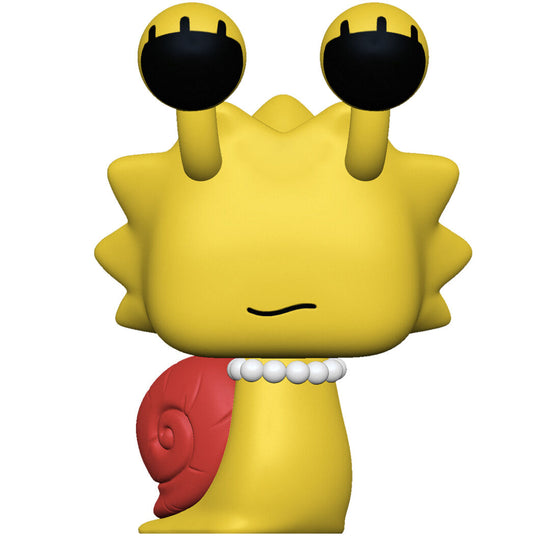 Figurine Funko POP Lisa Simpson en escargot vue de face avec boîte cadeau